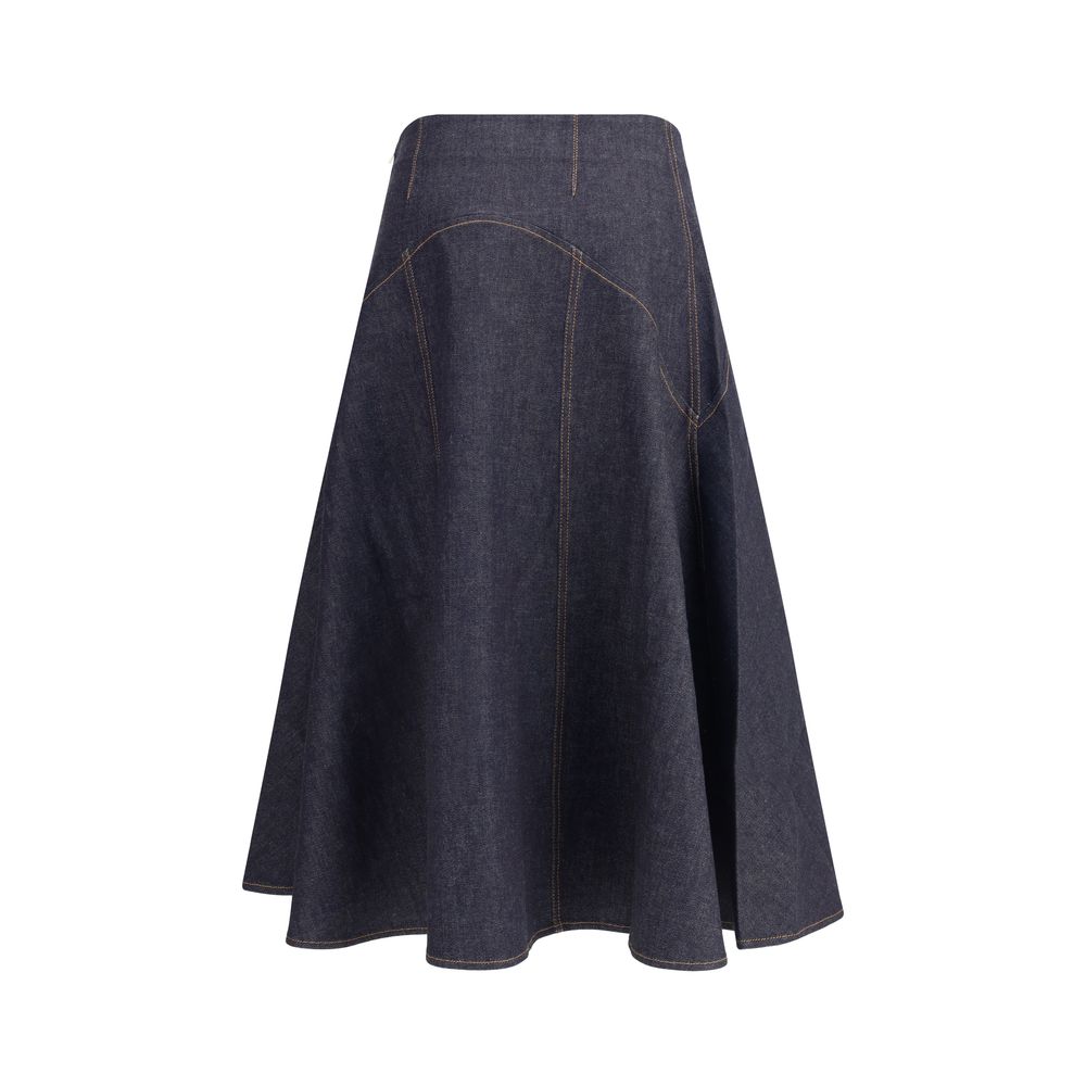 Jupe mi-longue en jean