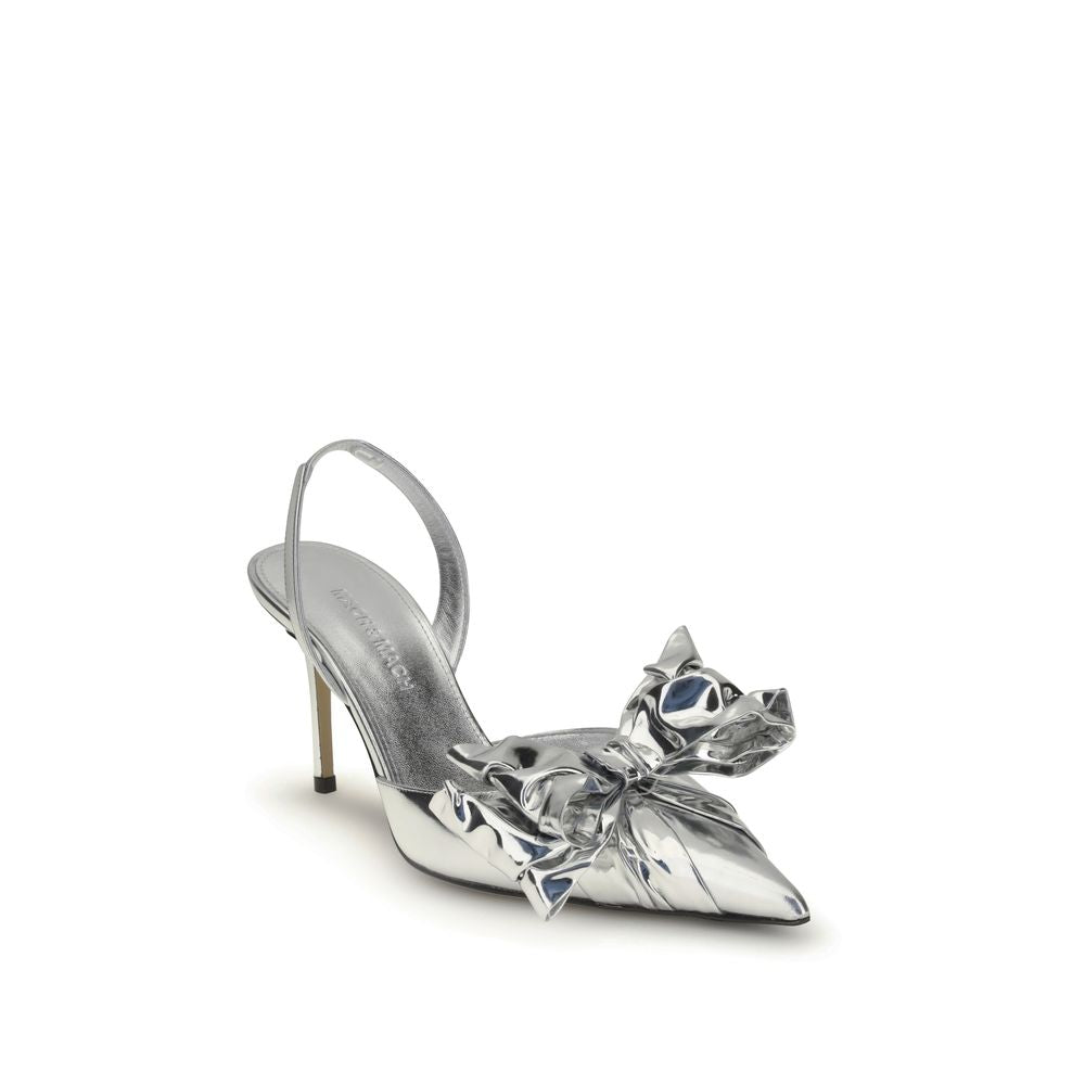 Escarpins en cuir argenté verni Cadeau