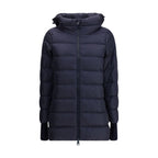 Veste à capuche en duvet bleu foncé