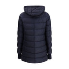 Veste à capuche en duvet bleu foncé