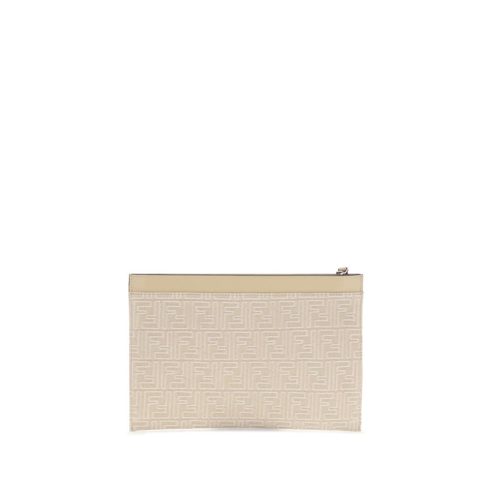 Pochette en jean Fendi