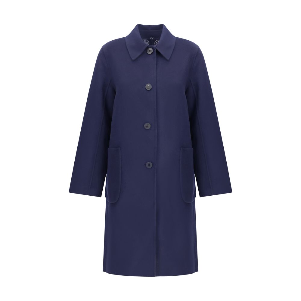 Manteau en laine double face réversible