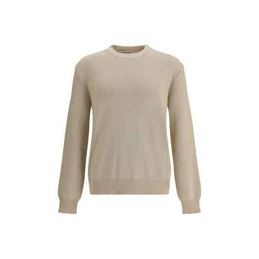 Pull en tricot côtelé beige