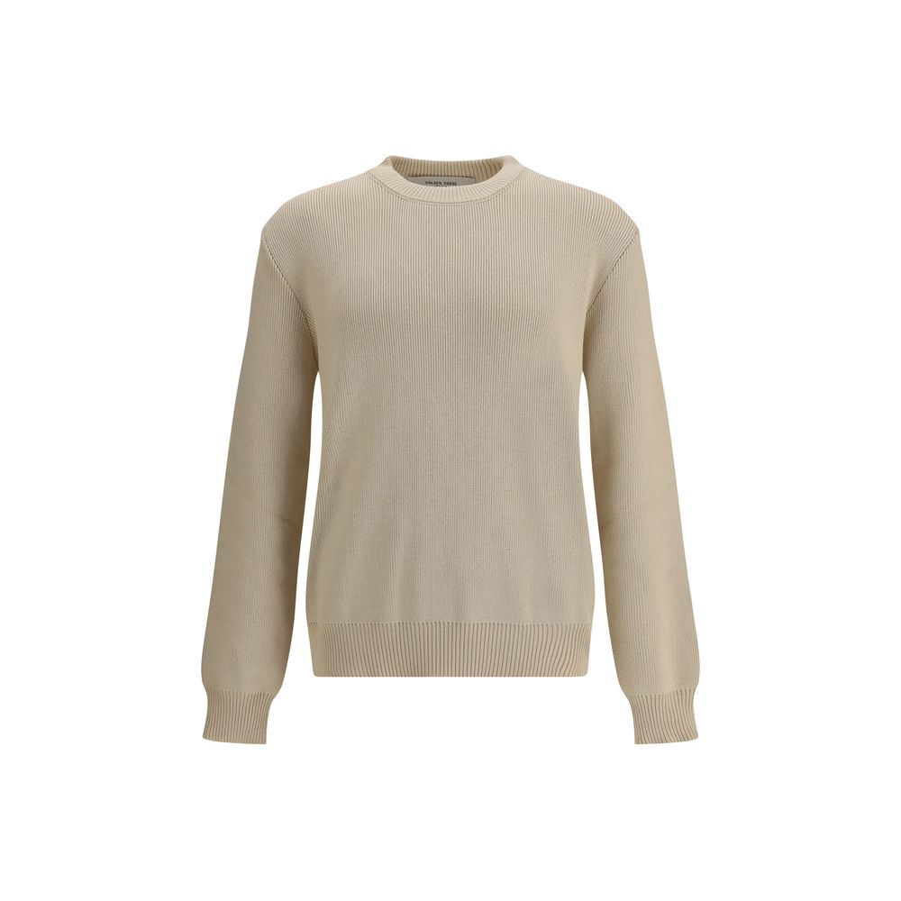 Pull en tricot côtelé beige