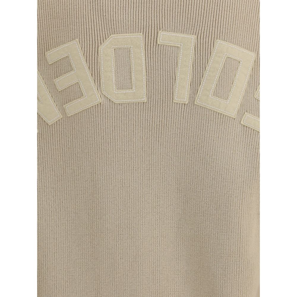 Pull en tricot côtelé beige