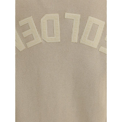 Pull en tricot côtelé beige