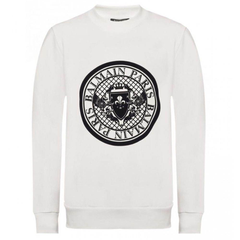 Sweat-shirt blanc en coton