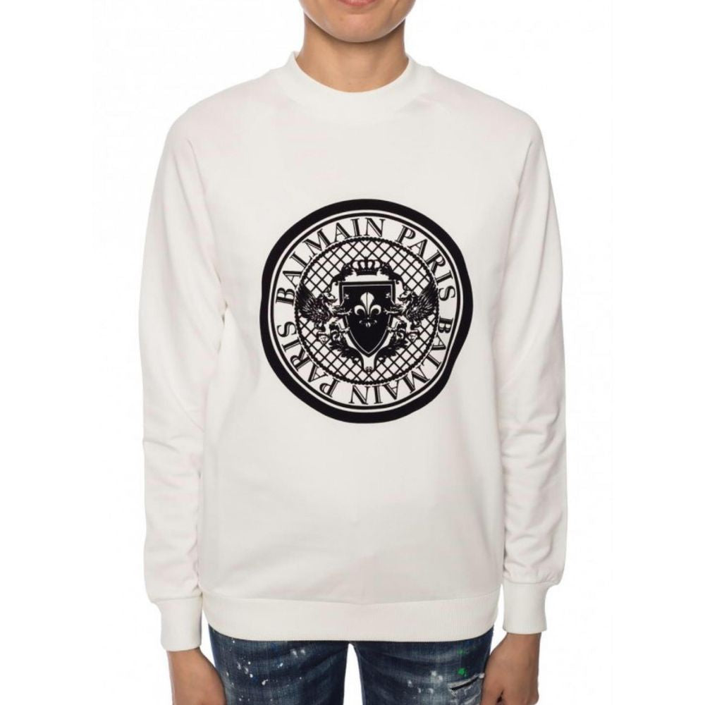 Sweat-shirt blanc en coton