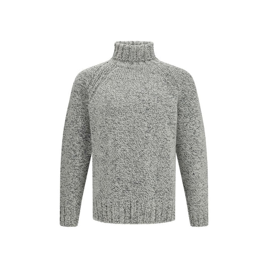 Pull col montant en cachemire et laine