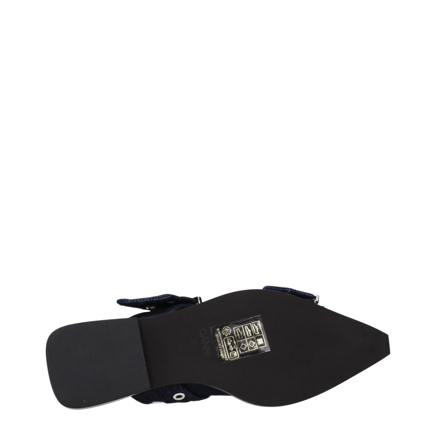 Sandales plates en tissu bleu