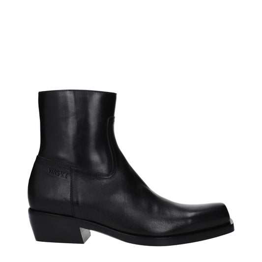 Bottes de cheville en cuir noir