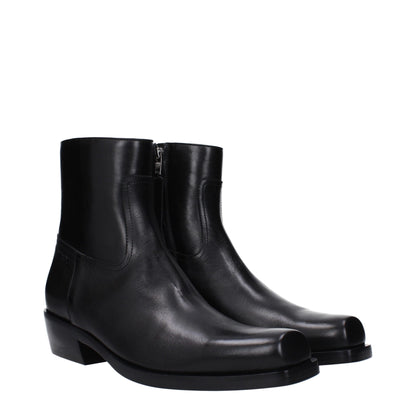 Bottes de cheville en cuir noir