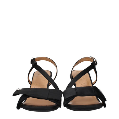 Sandales à talons aiguilles en tissu noir