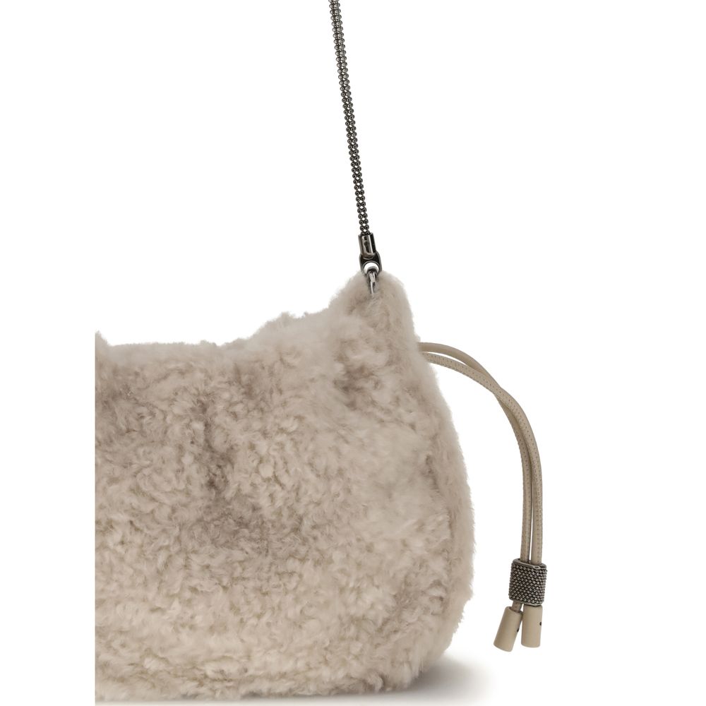 Mini sac à bandoulière en peau de mouton retournée Mellow