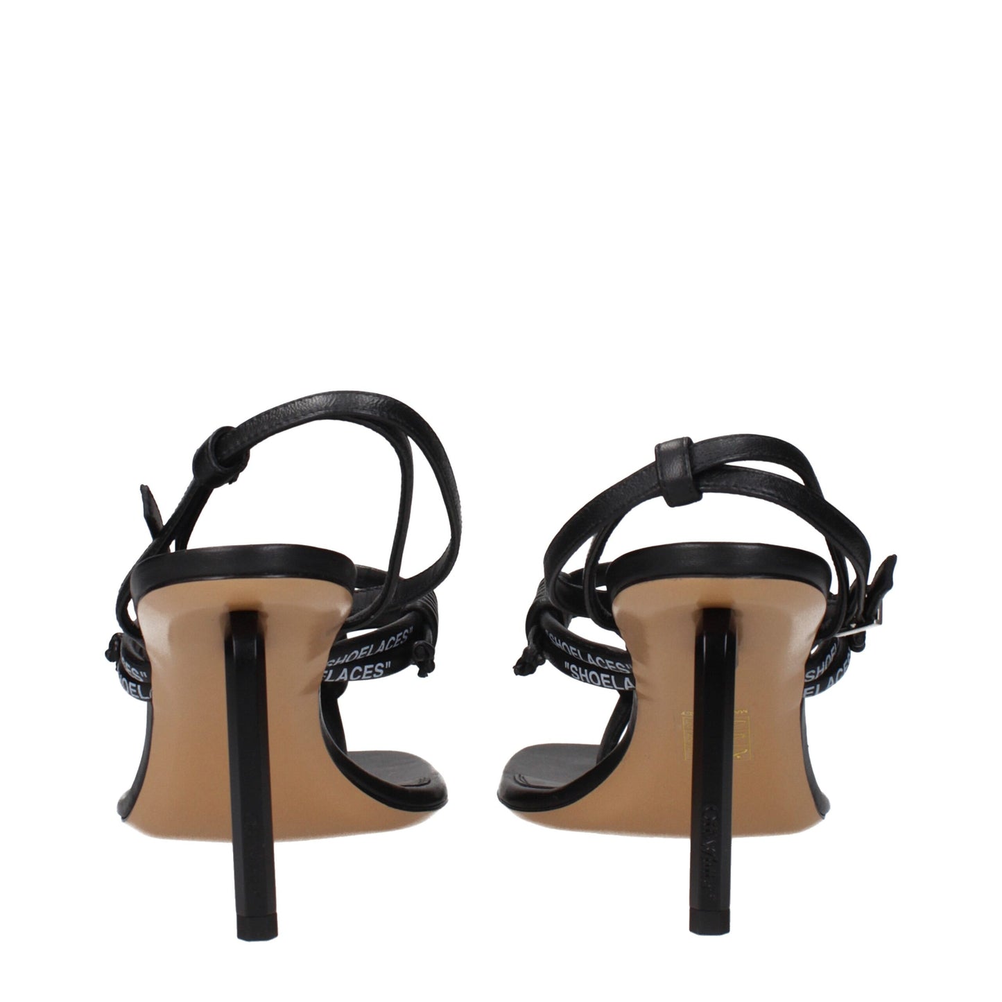 Sandales en cuir noir à lanières