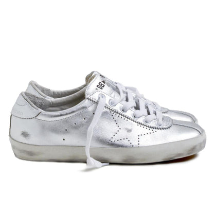 Baskets en cuir gris pour homme