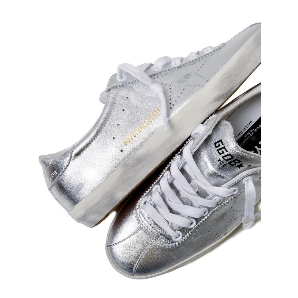 Baskets en cuir gris pour homme