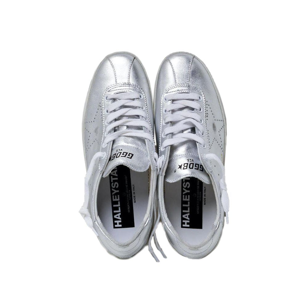 Baskets en cuir gris pour homme