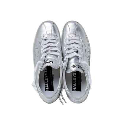 Baskets en cuir gris pour homme