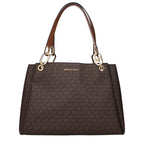 Brown Fabric Shoulder Bags