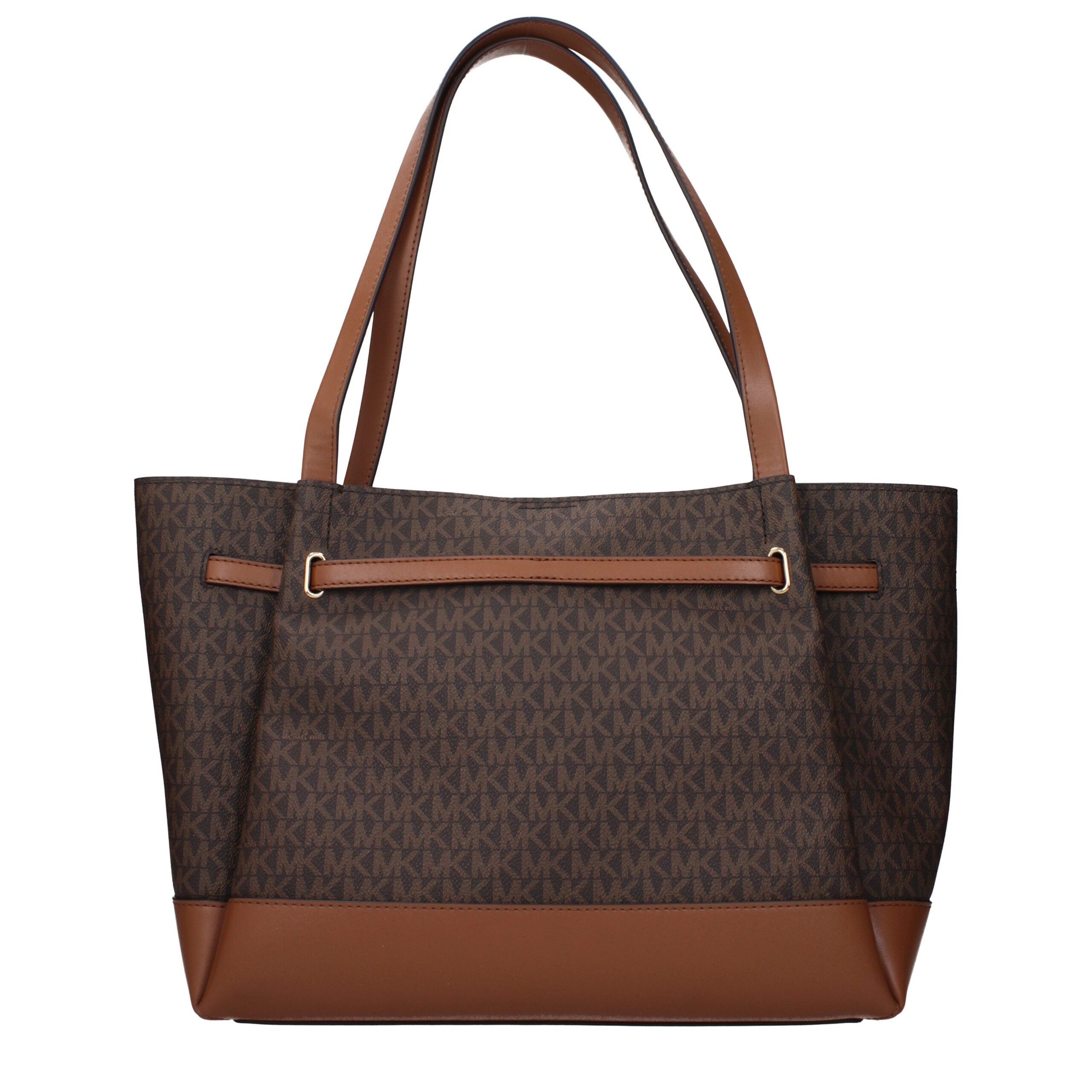 Brown Fabric Shoulder Bags