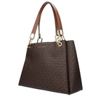 Brown Fabric Shoulder Bags