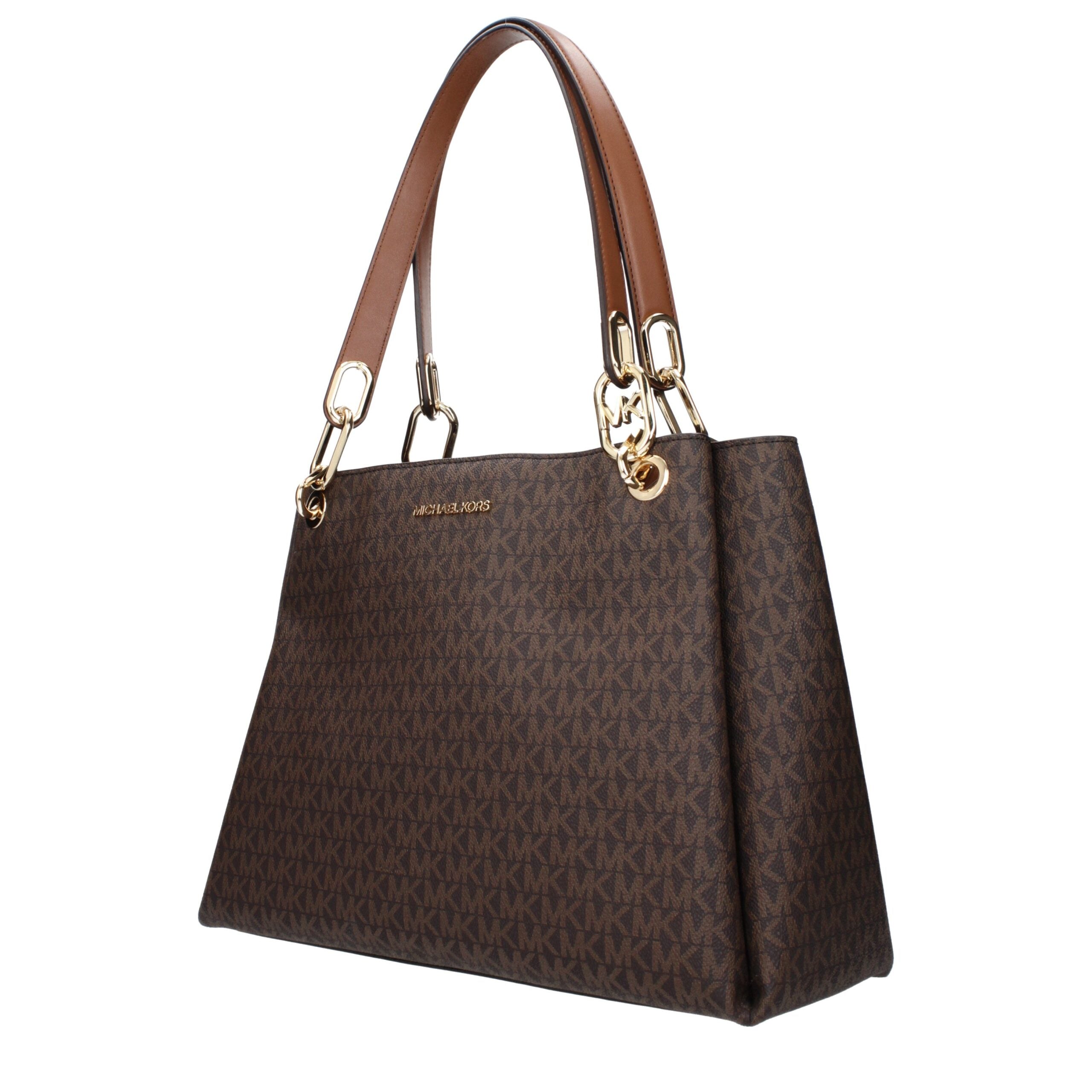 Brown Fabric Shoulder Bags