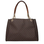 Brown Fabric Shoulder Bags
