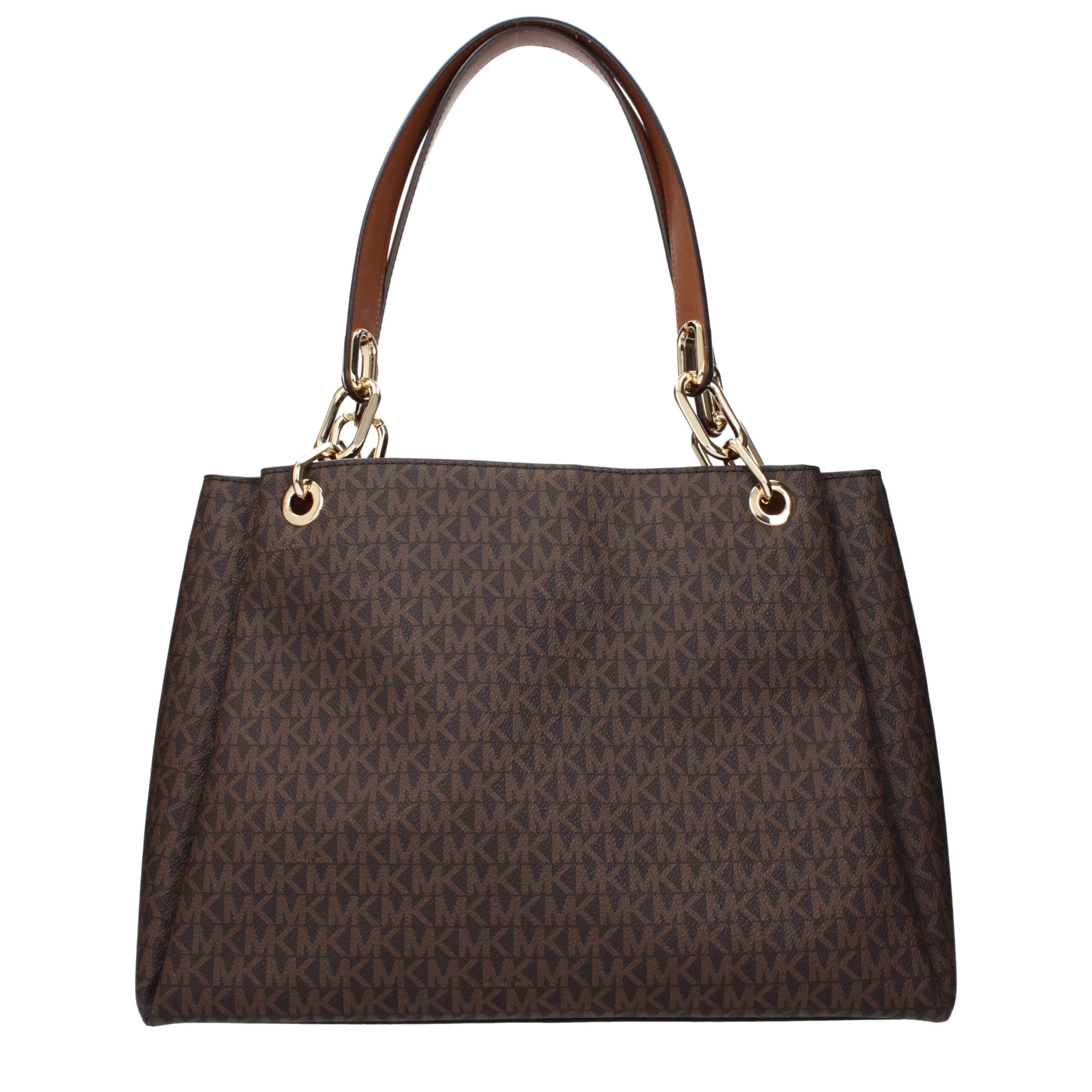 Brown Fabric Shoulder Bags