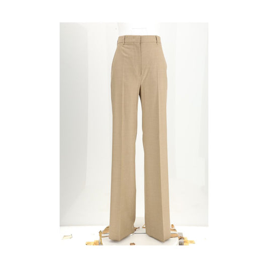 Brown Fleece Wool Casual Pants