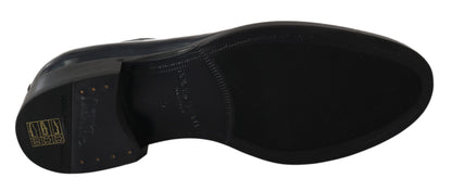 Chaussures habillées Derby en cuir bleu Dolce &amp; Gabbana
