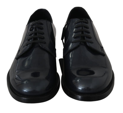 Chaussures habillées Derby en cuir bleu Dolce &amp; Gabbana