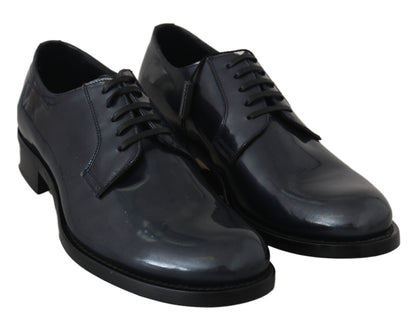 Chaussures habillées Derby en cuir bleu Dolce &amp; Gabbana